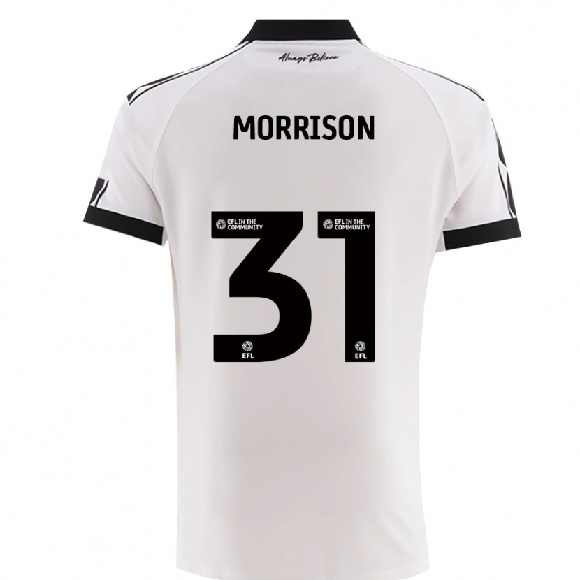 Danxen Kvinder Elijah Morrison #31 Hvid Sort Udebane Spillertrøjer 2025/26 Trøje T-Shirt