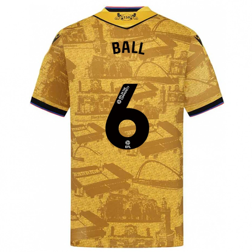 Danxen Kvinder Levi Ball #6 Guld Sort Udebane Spillertrøjer 2025/26 Trøje T-Shirt