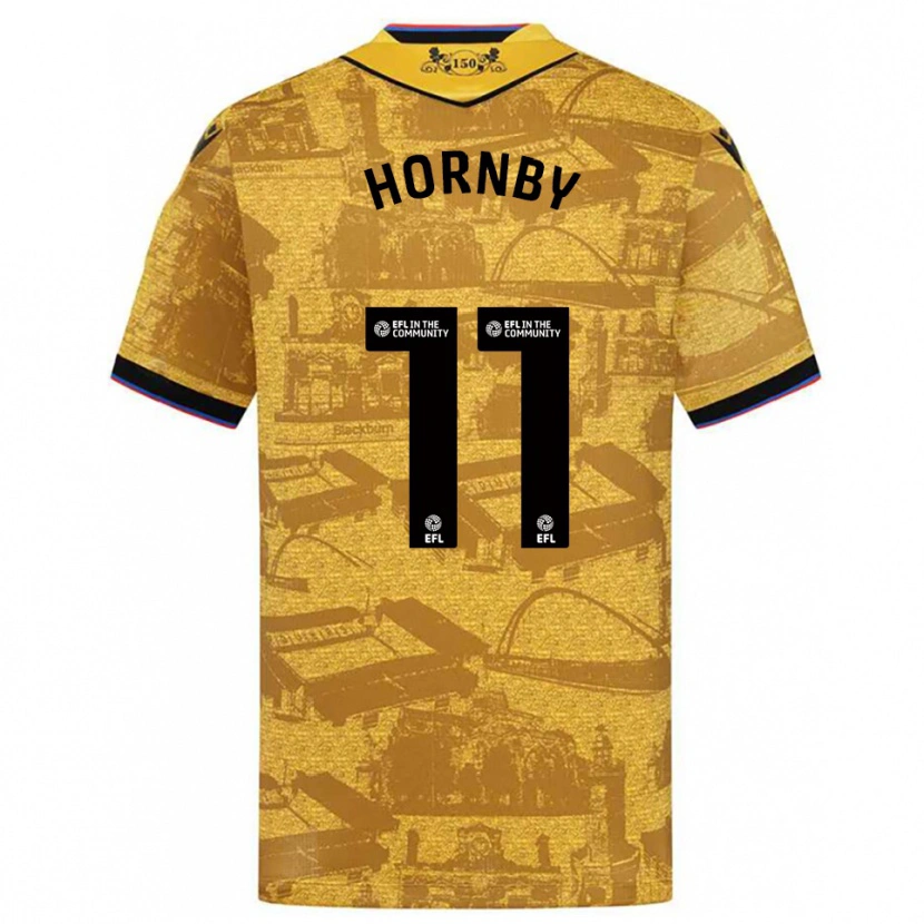Danxen Kvinder Megan Hornby #11 Guld Sort Udebane Spillertrøjer 2025/26 Trøje T-Shirt