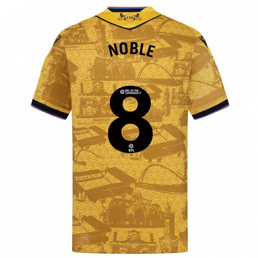 Danxen Kvinder Ellie Noble #8 Guld Sort Udebane Spillertrøjer 2025/26 Trøje T-Shirt