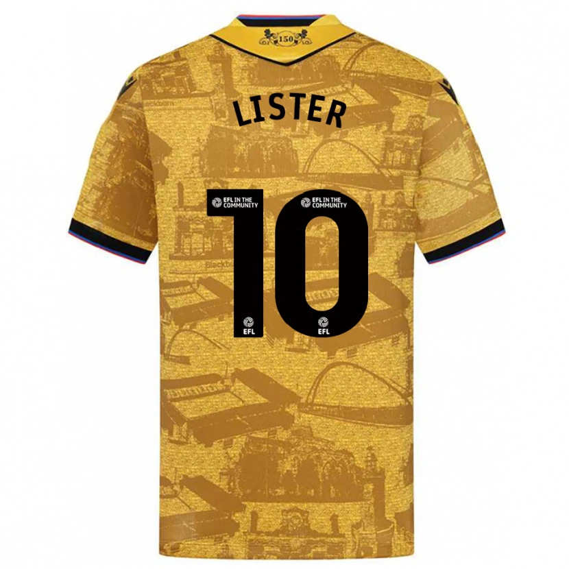 Danxen Kvinder Harry Lister #10 Guld Sort Udebane Spillertrøjer 2025/26 Trøje T-Shirt
