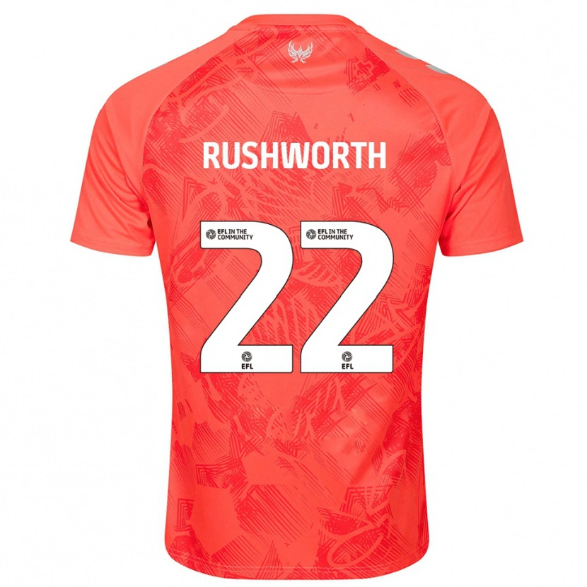 Danxen Kvinder Carl Rushworth #22 Orange Hvid Udebane Spillertrøjer 2025/26 Trøje T-Shirt