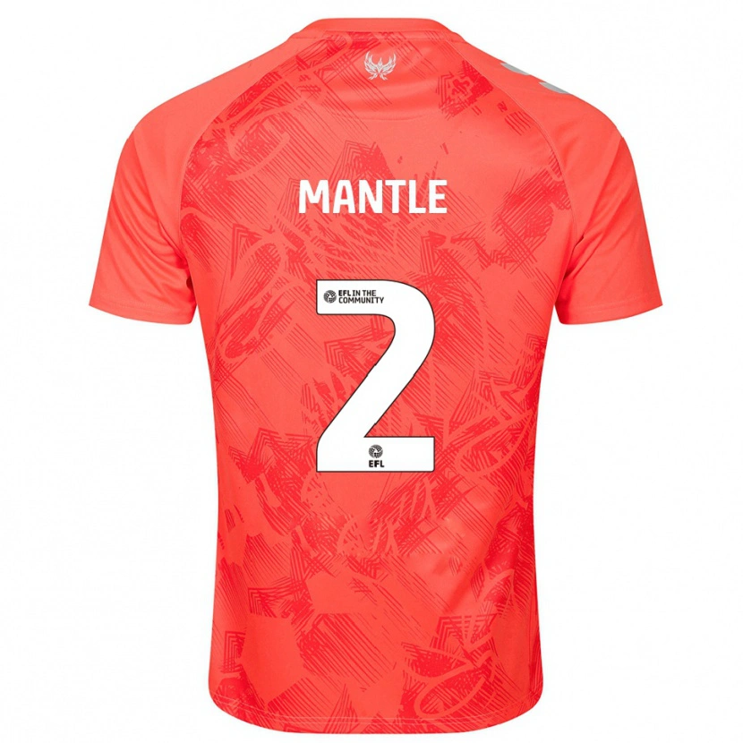 Danxen Kvinder David Mantle #2 Orange Hvid Udebane Spillertrøjer 2025/26 Trøje T-Shirt