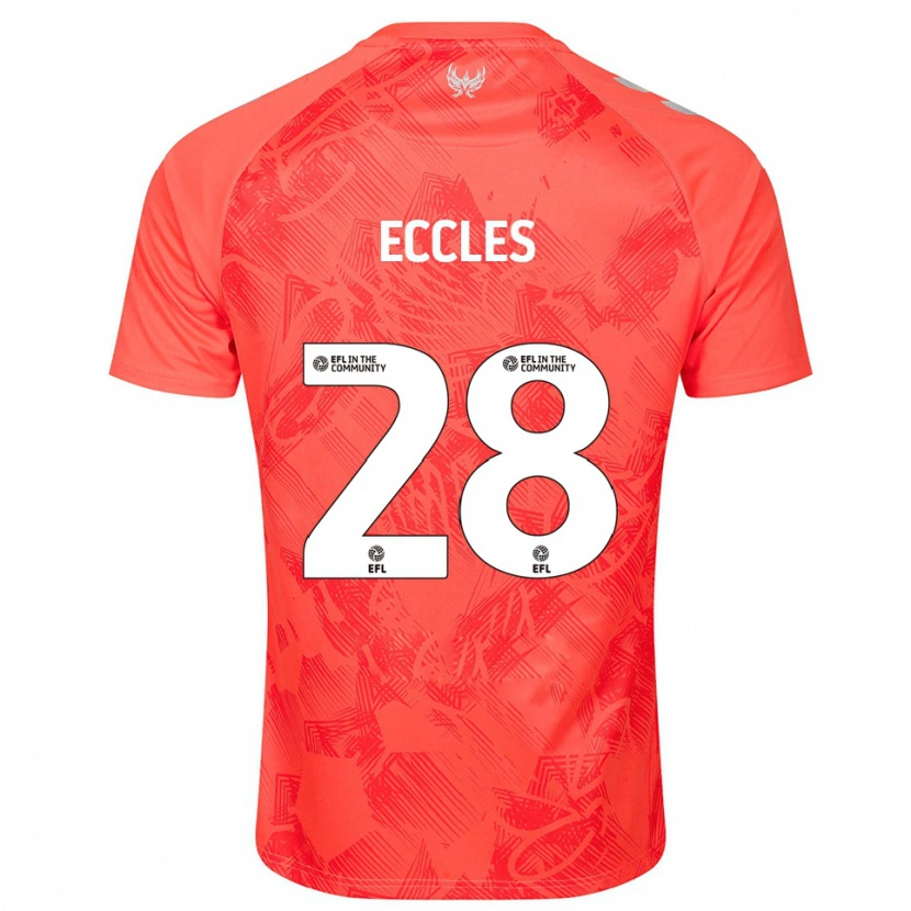 Danxen Kvinder Josh Eccles #28 Orange Hvid Udebane Spillertrøjer 2025/26 Trøje T-Shirt