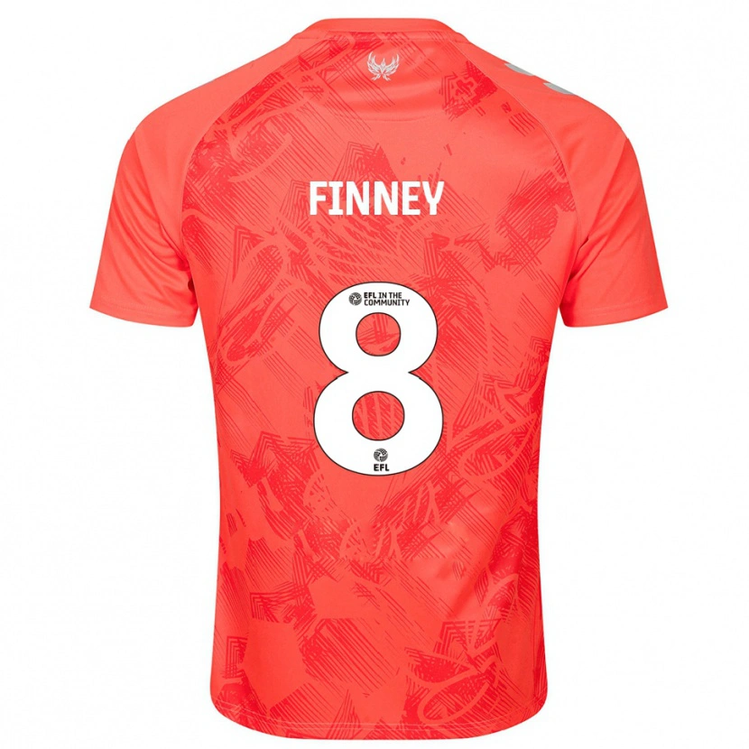 Danxen Kvinder Charlie Finney #8 Orange Hvid Udebane Spillertrøjer 2025/26 Trøje T-Shirt