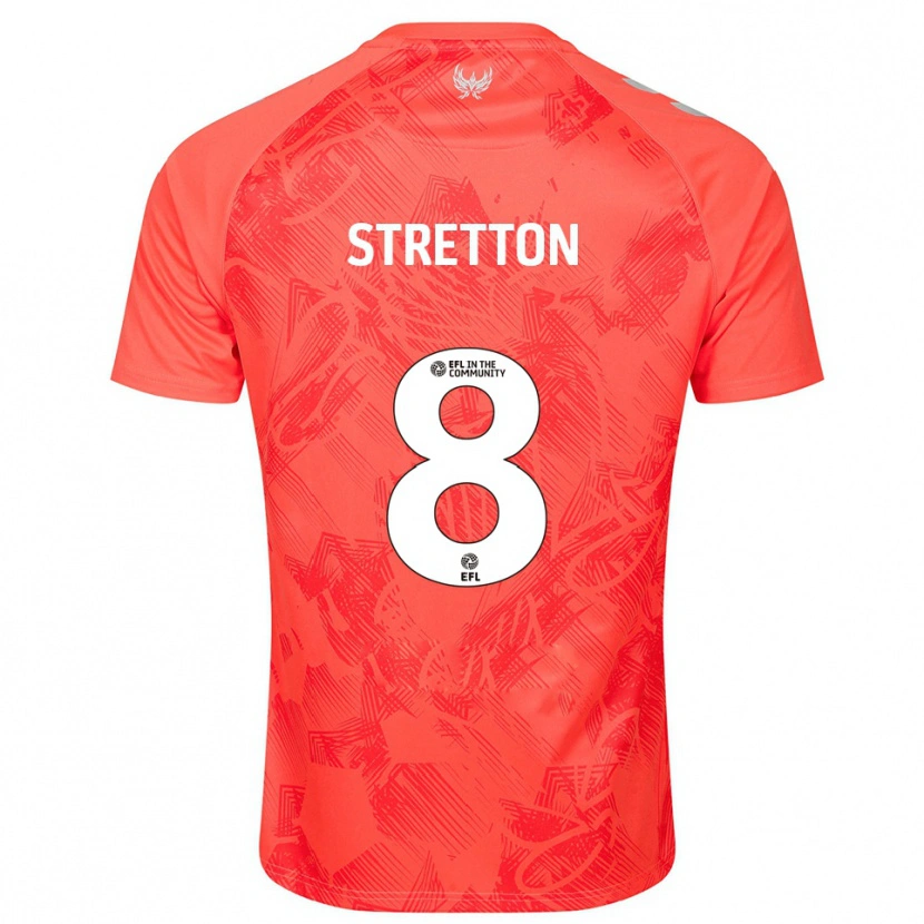Danxen Kvinder Mackenzie Stretton #8 Orange Hvid Udebane Spillertrøjer 2025/26 Trøje T-Shirt