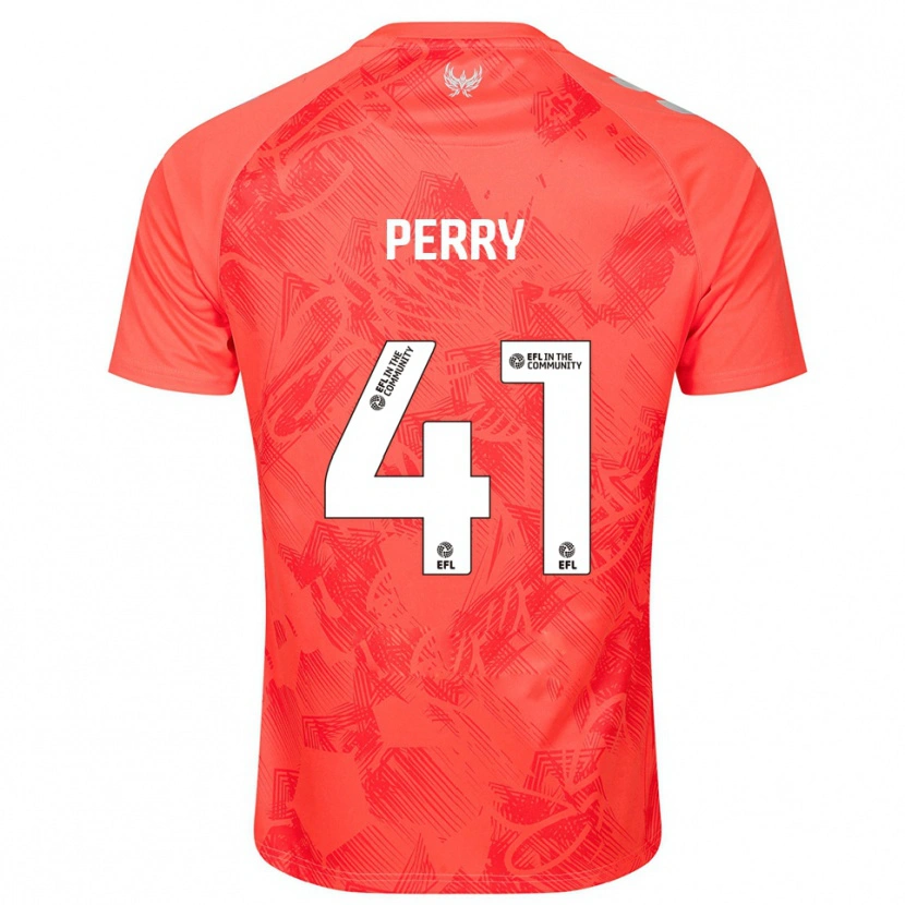 Danxen Kvinder Callum Perry #41 Orange Hvid Udebane Spillertrøjer 2025/26 Trøje T-Shirt