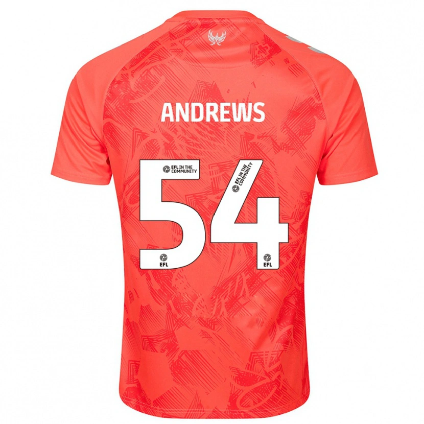 Danxen Kvinder Kai Andrews #54 Orange Hvid Udebane Spillertrøjer 2025/26 Trøje T-Shirt