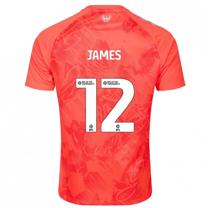 Danxen Kvinder Jack James #12 Orange Hvid Udebane Spillertrøjer 2025/26 Trøje T-Shirt