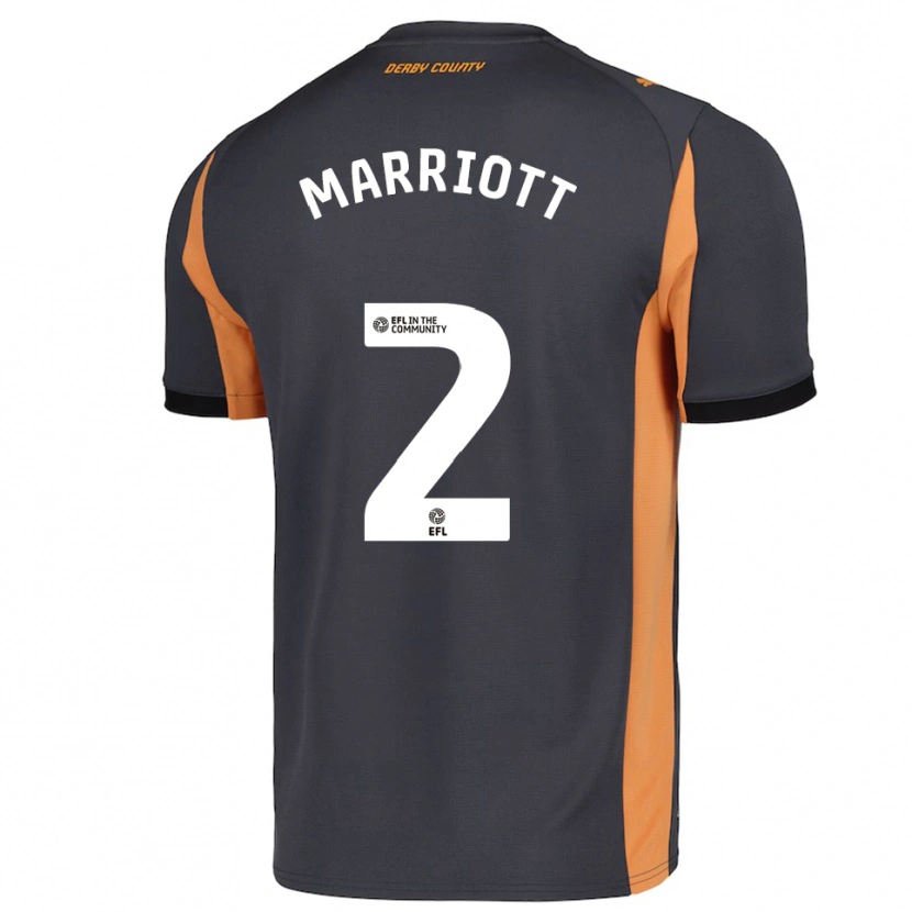 Danxen Kvinder Tom Marriott #2 Grå Orange Sort Udebane Spillertrøjer 2025/26 Trøje T-Shirt