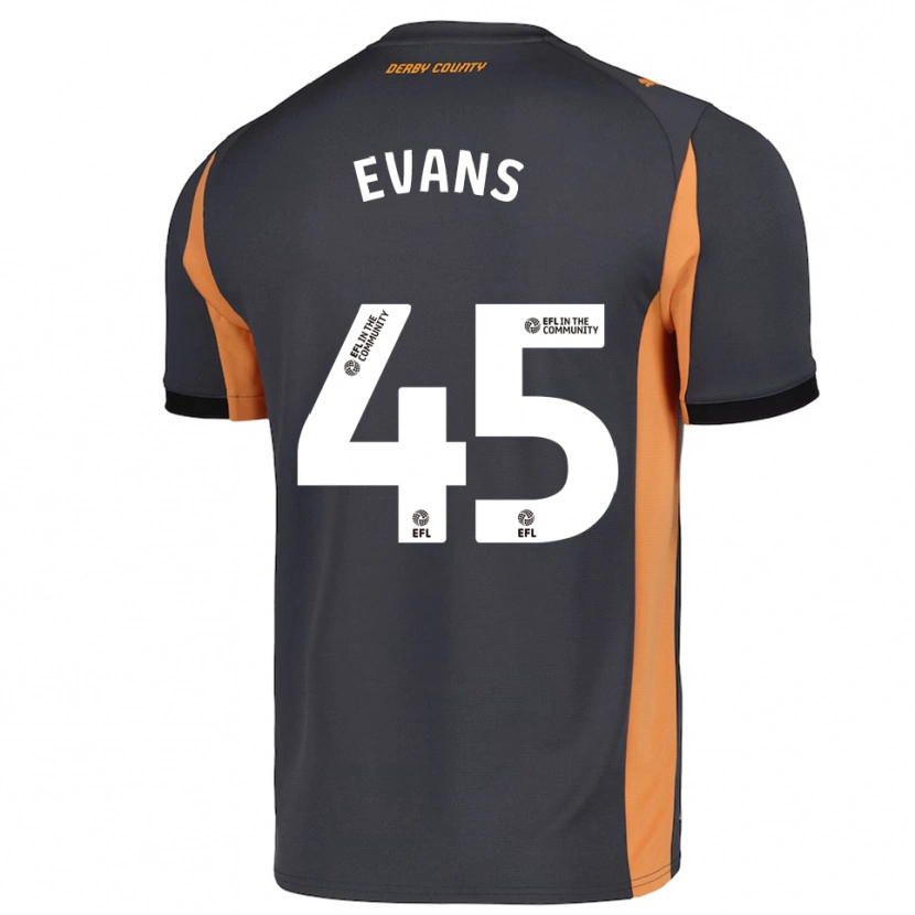Danxen Kvinder Harry Evans #45 Grå Orange Sort Udebane Spillertrøjer 2025/26 Trøje T-Shirt