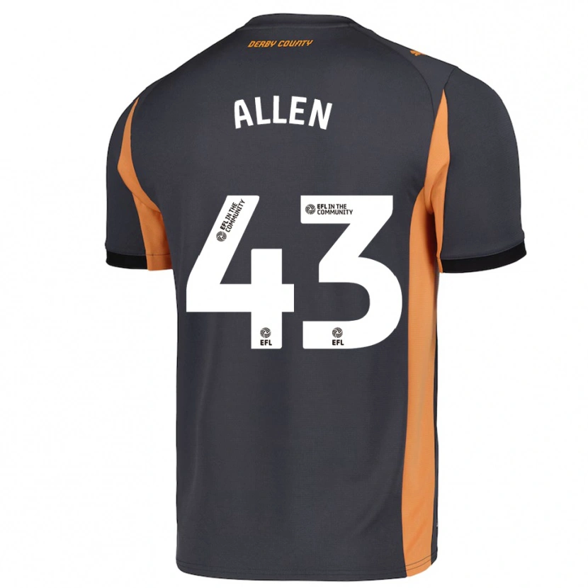 Danxen Kvinder Cruz Allen #43 Grå Orange Sort Udebane Spillertrøjer 2025/26 Trøje T-Shirt