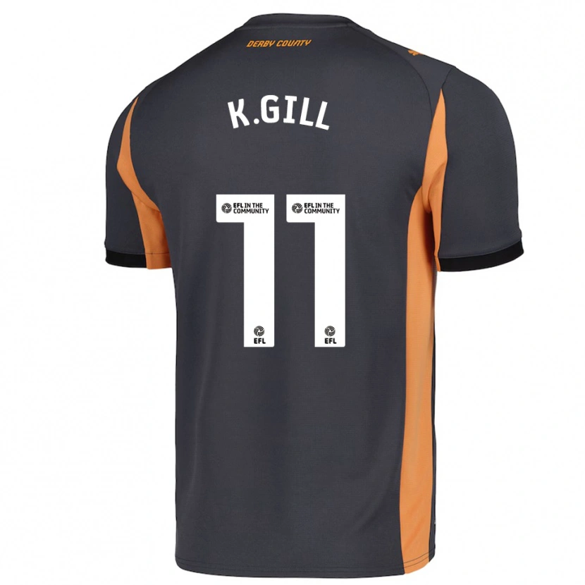 Danxen Kvinder Kacey Gill #11 Grå Orange Sort Udebane Spillertrøjer 2025/26 Trøje T-Shirt