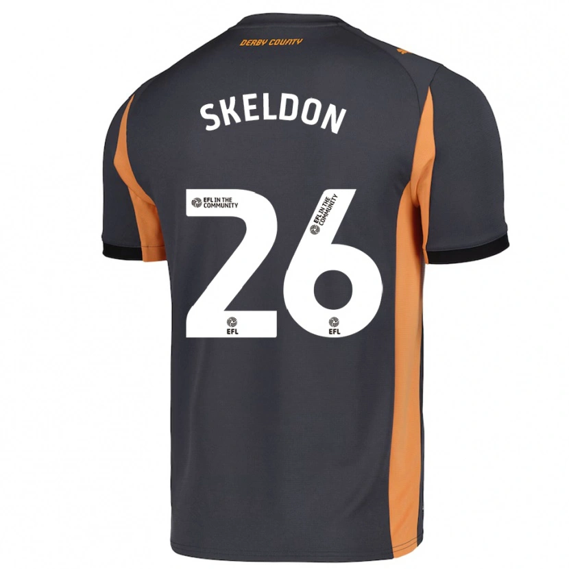 Danxen Kvinder Lily Skeldon #26 Grå Orange Sort Udebane Spillertrøjer 2025/26 Trøje T-Shirt