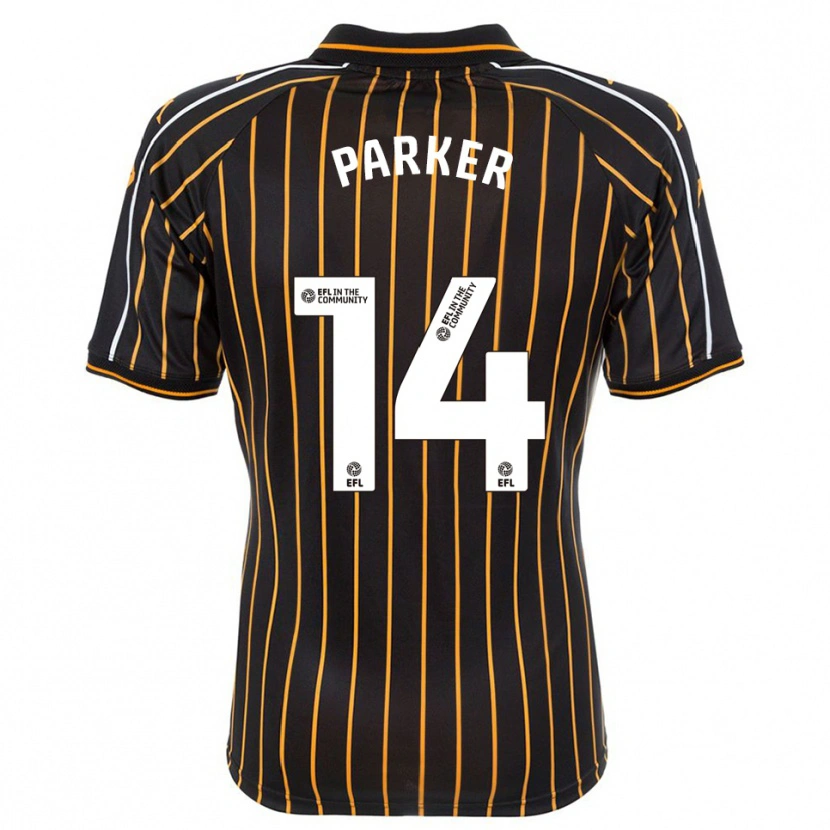 Danxen Kvinder Hugh Parker #14 Hvid Sort Udebane Spillertrøjer 2025/26 Trøje T-Shirt