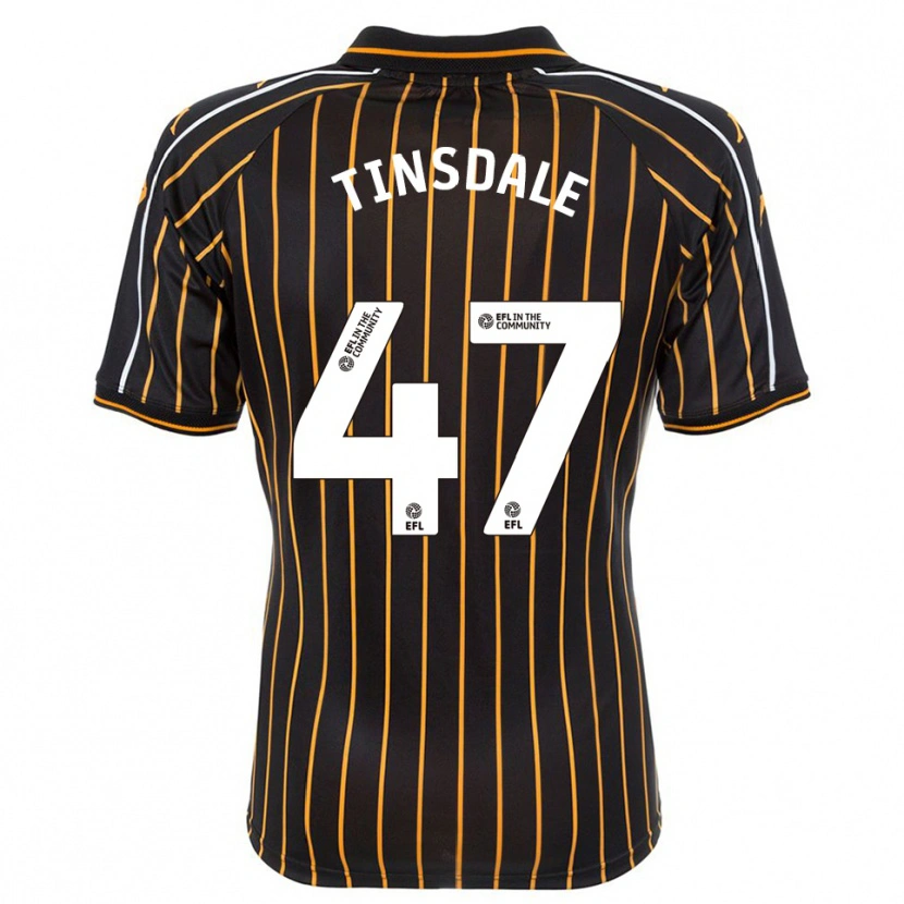 Danxen Kvinder Nathan Tinsdale #47 Hvid Sort Udebane Spillertrøjer 2025/26 Trøje T-Shirt