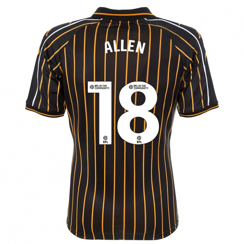 Danxen Kvinder Aaliyah Allen #18 Hvid Sort Udebane Spillertrøjer 2025/26 Trøje T-Shirt