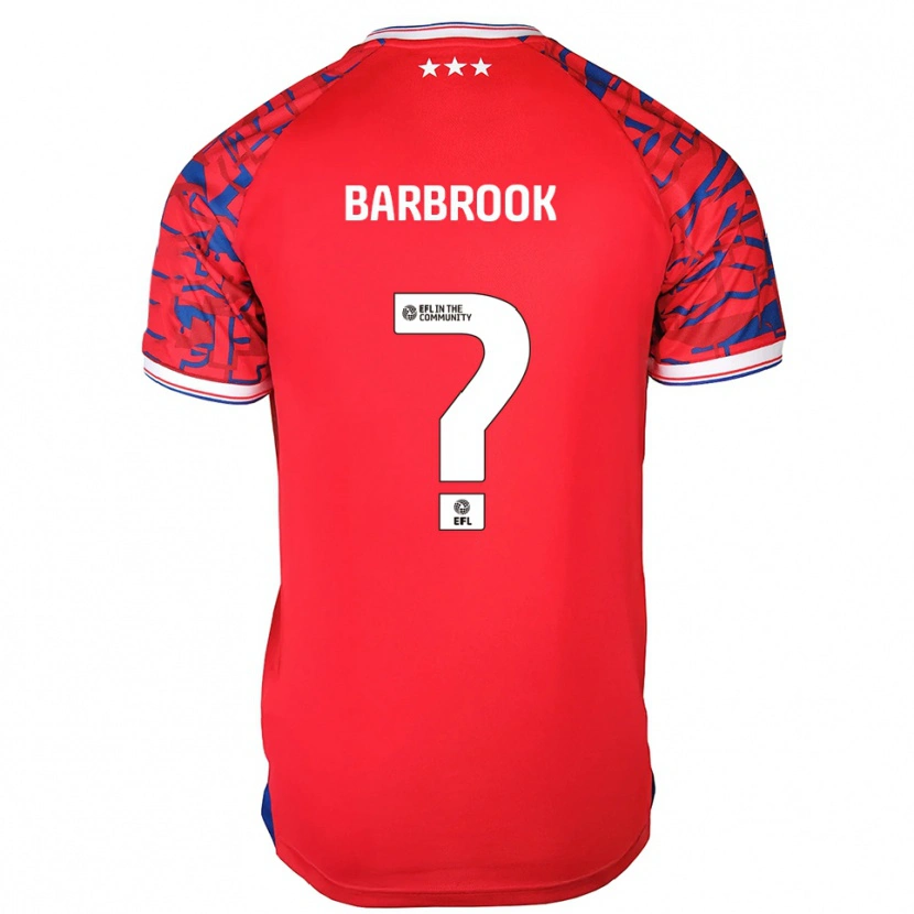 Danxen Kvinder Harry Barbrook #0 Rød Blå Udebane Spillertrøjer 2025/26 Trøje T-Shirt