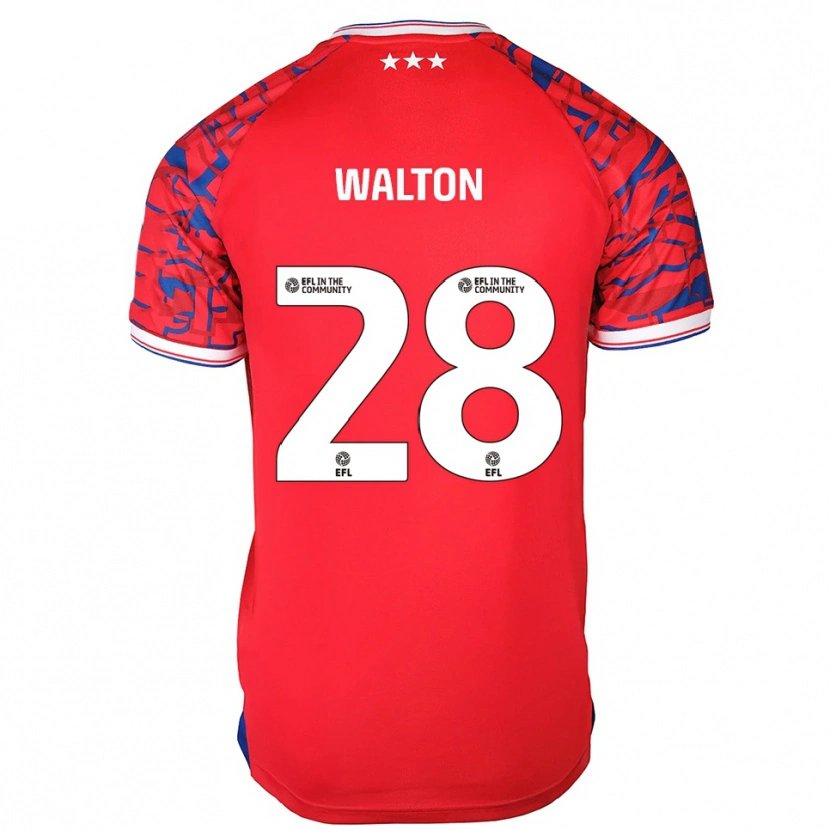 Danxen Kvinder Christian Walton #28 Rød Blå Udebane Spillertrøjer 2025/26 Trøje T-Shirt
