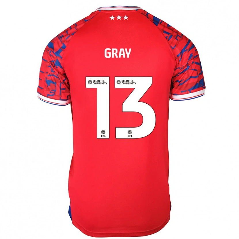 Danxen Kvinder Henry Gray #13 Rød Blå Udebane Spillertrøjer 2025/26 Trøje T-Shirt