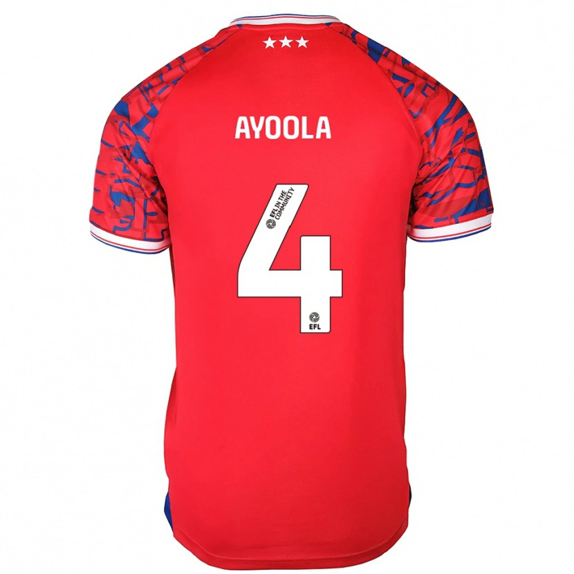 Danxen Kvinder Jesse Ayoola #4 Rød Blå Udebane Spillertrøjer 2025/26 Trøje T-Shirt