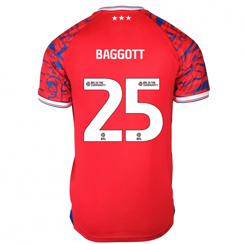 Danxen Kvinder Elkan Baggott #25 Rød Blå Udebane Spillertrøjer 2025/26 Trøje T-Shirt