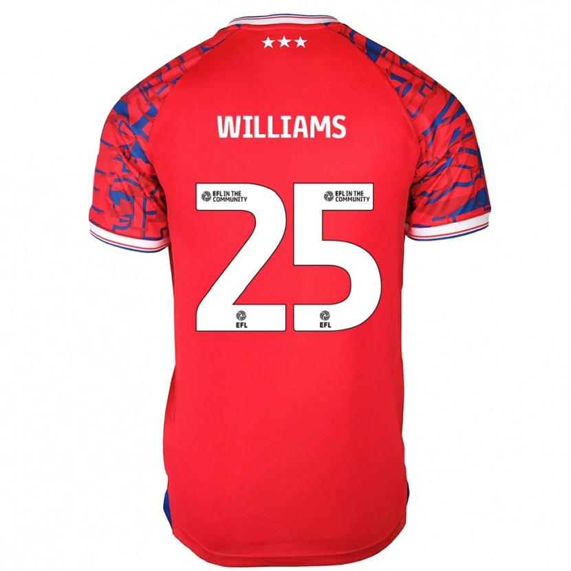 Danxen Kvinder Erin Williams #25 Rød Blå Udebane Spillertrøjer 2025/26 Trøje T-Shirt