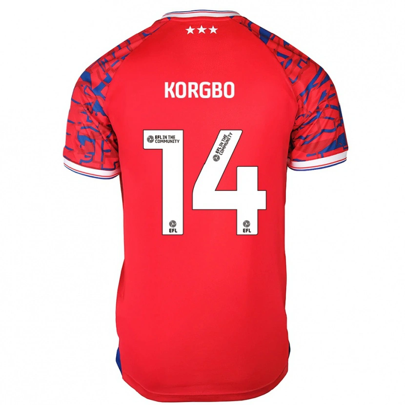 Danxen Kvinder Kelvin Korgbo #14 Rød Blå Udebane Spillertrøjer 2025/26 Trøje T-Shirt