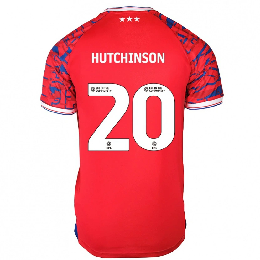 Danxen Kvinder Omari Hutchinson #20 Rød Blå Udebane Spillertrøjer 2025/26 Trøje T-Shirt