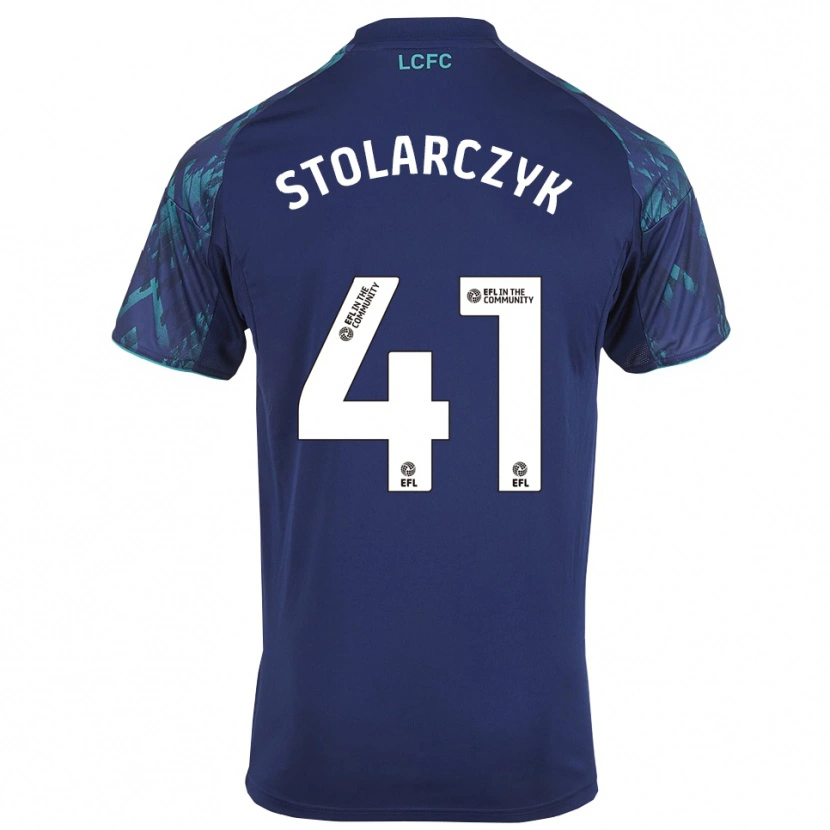 Danxen Kvinder Jakub Stolarczyk #41 Marinegrøn Hvid Udebane Spillertrøjer 2025/26 Trøje T-Shirt