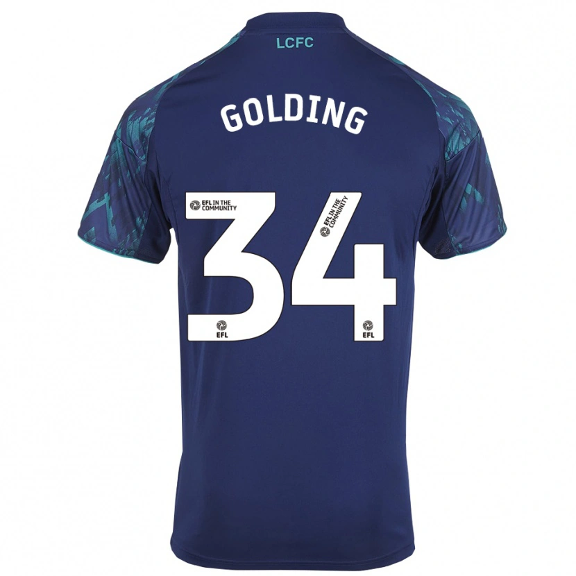 Danxen Kvinder Michael Golding #34 Marinegrøn Hvid Udebane Spillertrøjer 2025/26 Trøje T-Shirt