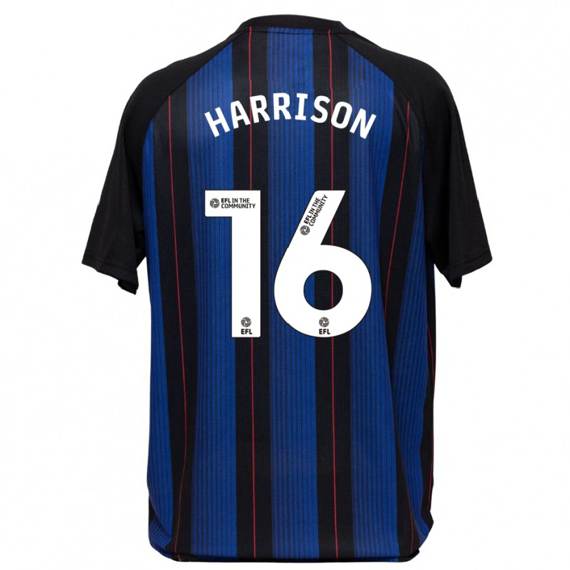 Danxen Kvinder Lucas Harrison #16 Blå Sort Udebane Spillertrøjer 2025/26 Trøje T-Shirt