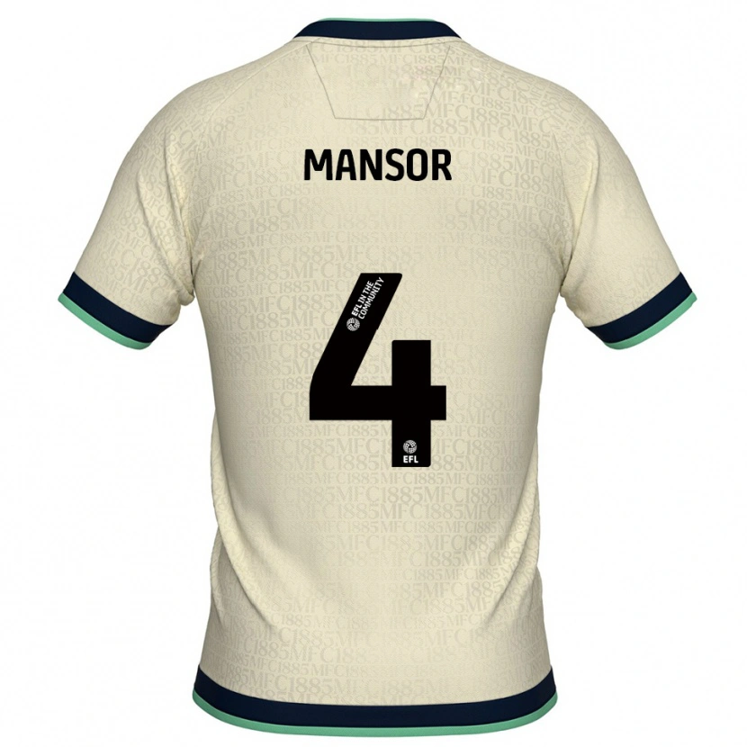 Danxen Kvinder Elias Mansor #4 Champagne Marine Udebane Spillertrøjer 2025/26 Trøje T-Shirt