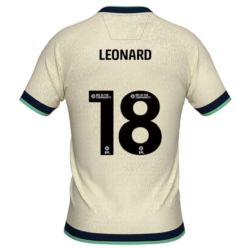 Danxen Kvinder Ryan Leonard #18 Champagne Marine Udebane Spillertrøjer 2025/26 Trøje T-Shirt