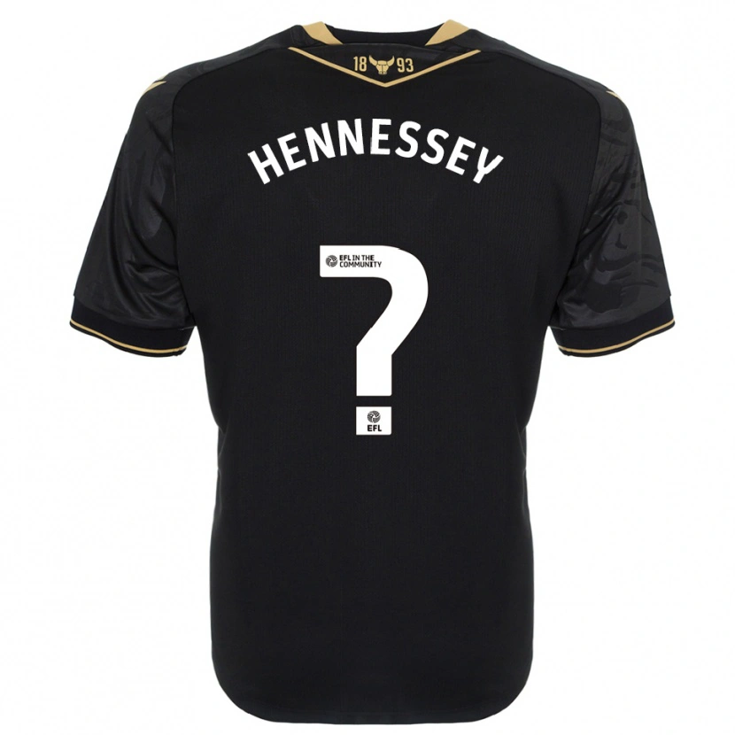 Danxen Kvinder Laura Hennessey #0 Sort Guld Udebane Spillertrøjer 2025/26 Trøje T-Shirt