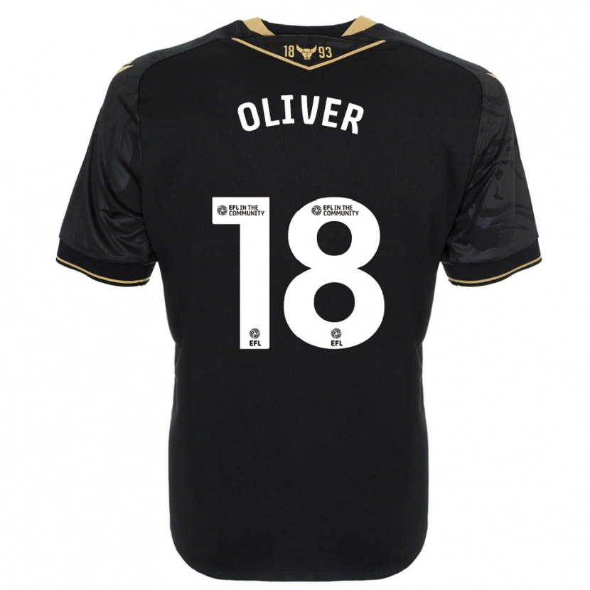 Danxen Kvinder Taome Oliver #18 Sort Guld Udebane Spillertrøjer 2025/26 Trøje T-Shirt