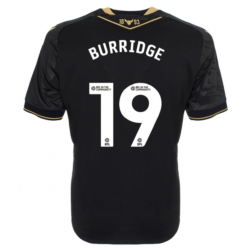 Danxen Kvinder Leah Burridge #19 Sort Guld Udebane Spillertrøjer 2025/26 Trøje T-Shirt