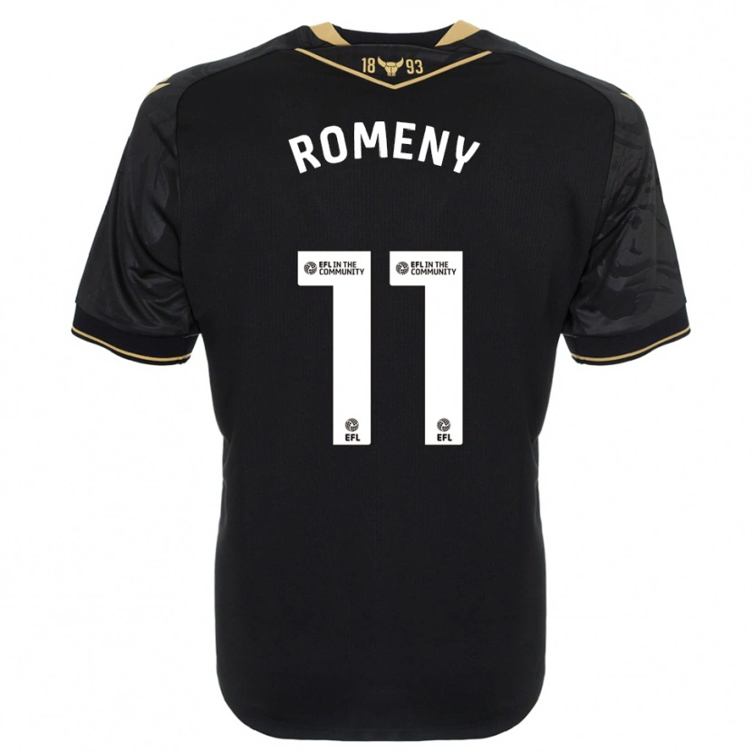 Danxen Kvinder Ole Romeny #11 Sort Guld Udebane Spillertrøjer 2025/26 Trøje T-Shirt