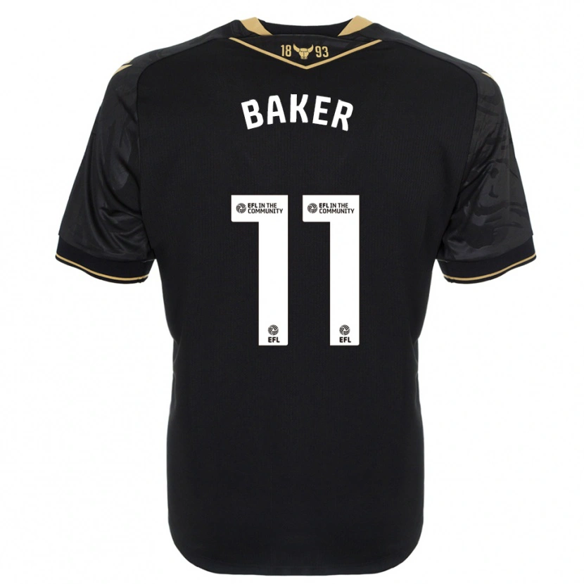 Danxen Kvinder Sophie Baker #11 Sort Guld Udebane Spillertrøjer 2025/26 Trøje T-Shirt