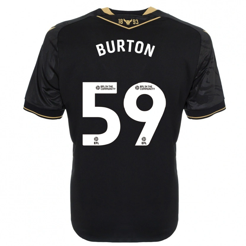 Danxen Kvinder Kasway Burton #59 Sort Guld Udebane Spillertrøjer 2025/26 Trøje T-Shirt