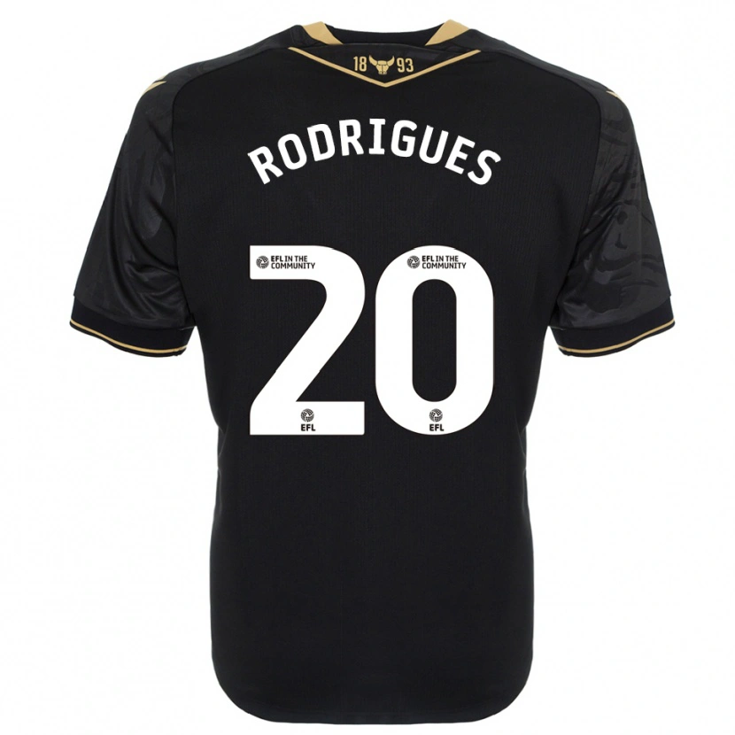 Danxen Kvinder Rúben Rodrigues #20 Sort Guld Udebane Spillertrøjer 2025/26 Trøje T-Shirt