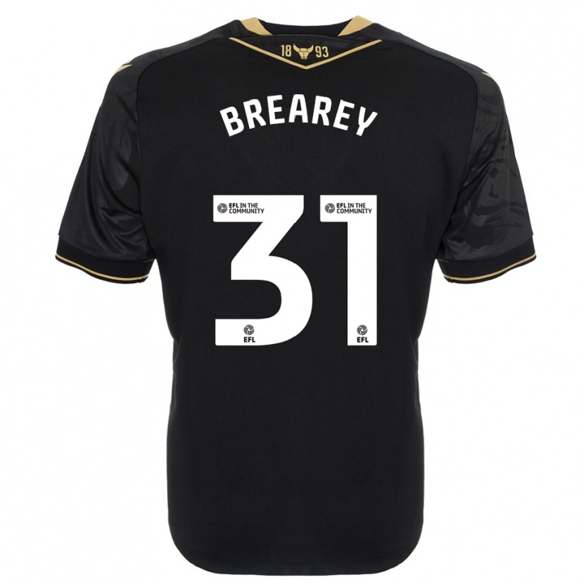 Danxen Kvinder Eddie Brearey #31 Sort Guld Udebane Spillertrøjer 2025/26 Trøje T-Shirt