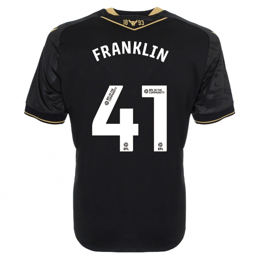 Danxen Kvinder George Franklin #41 Sort Guld Udebane Spillertrøjer 2025/26 Trøje T-Shirt