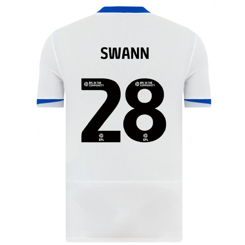 Danxen Kvinder Reuben Swann #28 Hvid Sort Udebane Spillertrøjer 2025/26 Trøje T-Shirt