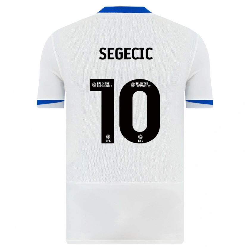 Danxen Kvinder Adrian Segecic #10 Hvid Sort Udebane Spillertrøjer 2025/26 Trøje T-Shirt