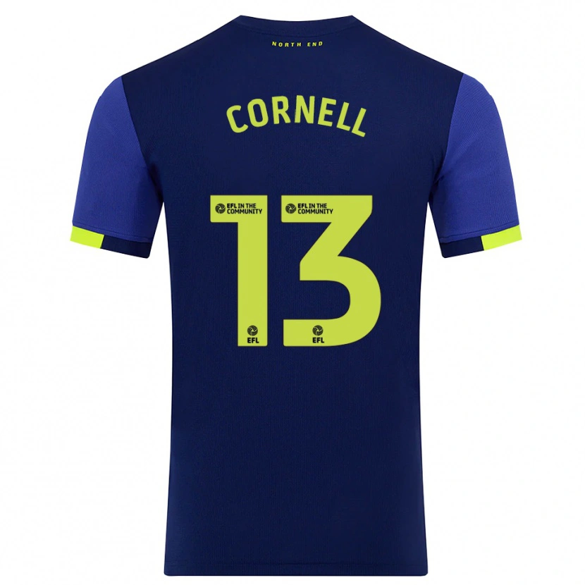 Danxen Kvinder David Cornell #13 Marine Gul Udebane Spillertrøjer 2025/26 Trøje T-Shirt