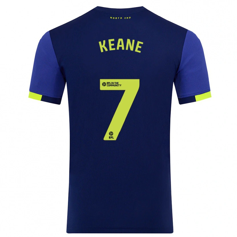 Danxen Kvinder Will Keane #7 Marine Gul Udebane Spillertrøjer 2025/26 Trøje T-Shirt