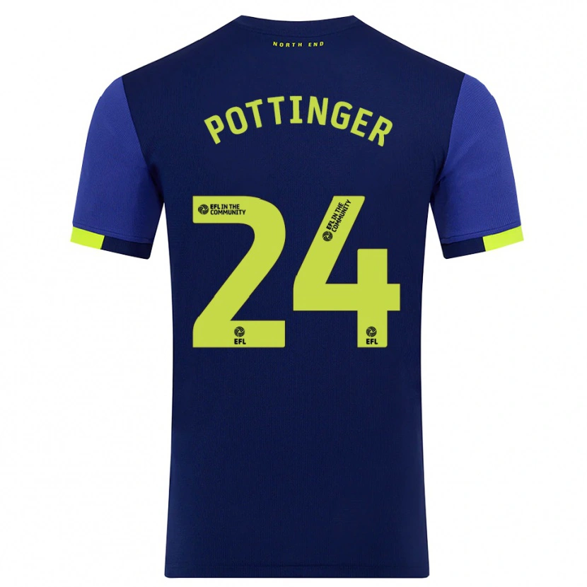 Danxen Kvinder Kaya Pottinger #24 Marine Gul Udebane Spillertrøjer 2025/26 Trøje T-Shirt