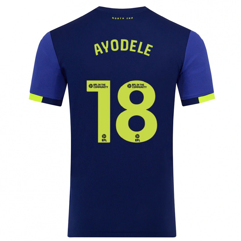 Danxen Kvinder Michael Ayodele #18 Marine Gul Udebane Spillertrøjer 2025/26 Trøje T-Shirt