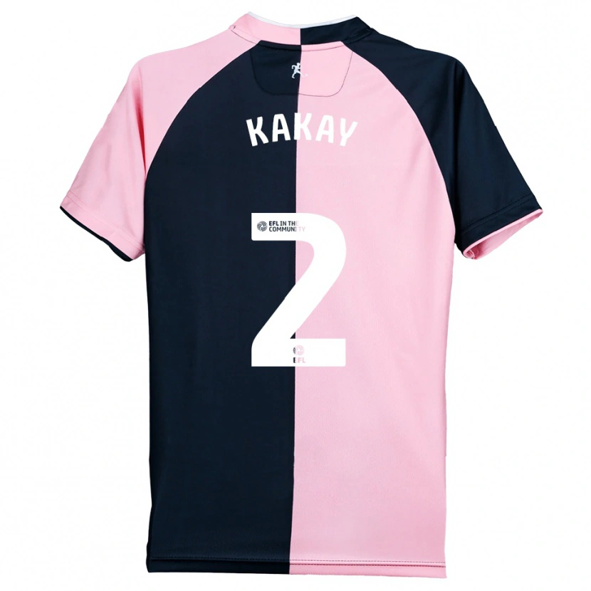Danxen Kvinder Osman Kakay #2 Pink Sort Udebane Spillertrøjer 2025/26 Trøje T-Shirt
